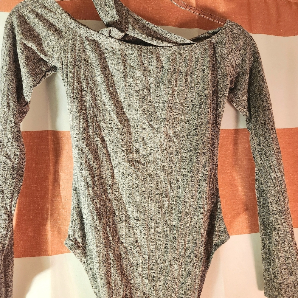 Grey Ribbed Bodysuit
